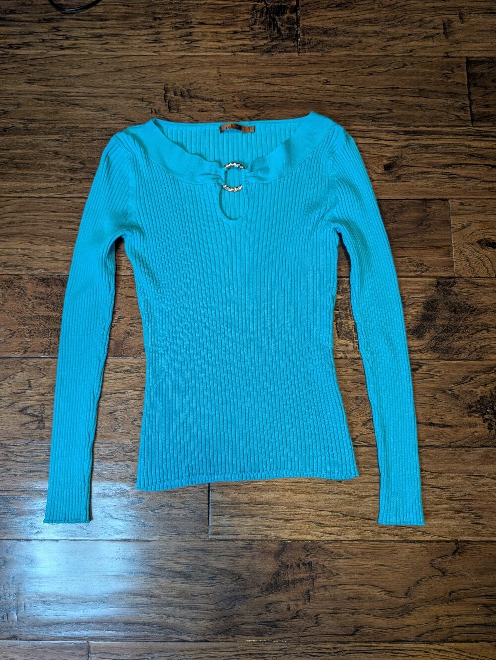 Y2K Style Belldini Ribbed Blue Sweater Size Large